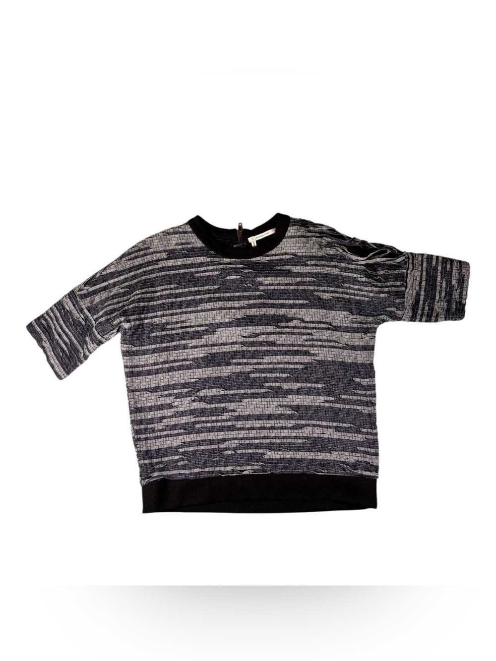 10 Crosby Derek Lam frayed tweed distressed raw shortsleeve sweatshirt size 4